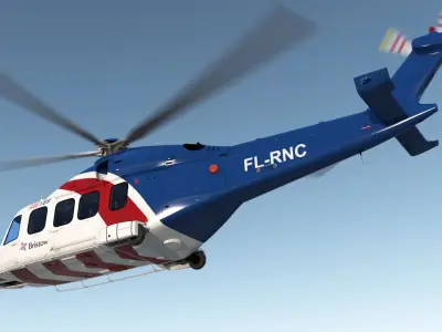 Corporate Transport Helicopter Agusta Westland AW189 Rigged 3D model