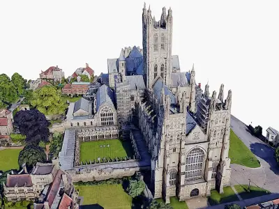 Canterbury Cathedral Low-poly 3D model