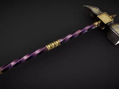 Medieval WarHammer Low-poly 3D model