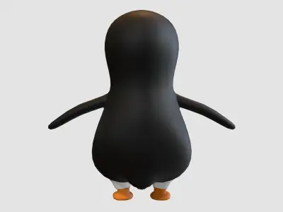 girly cartoon penguin 3D model