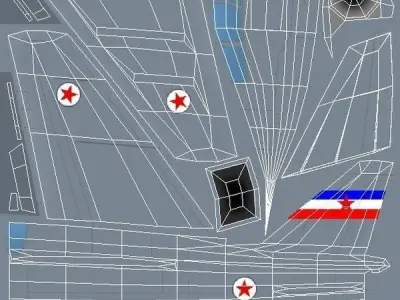 Soko J-22 Orao Low-poly 3D model