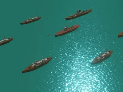 Warships Asset Pack Low Poly Low-poly 3D model