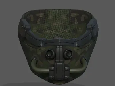 Gas mask helmet protection scifi military futuristic technology Low-poly 3D model