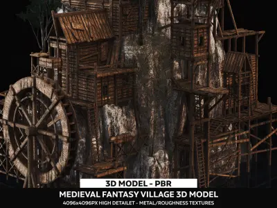 Village 3D Model Low-poly 3D model