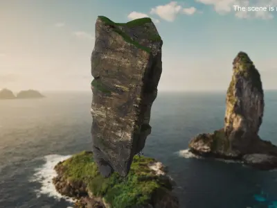 Soaring Rocky Island 3D model