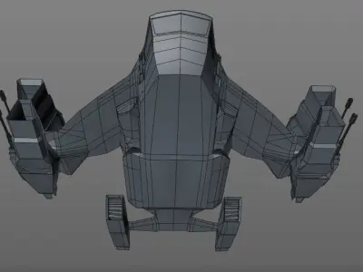 space cruiser Low-poly 3D model