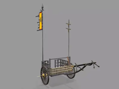 Chariot Fire Cart - Fire Cart Low-poly 3D model