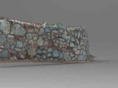 Rock Wall - Game Ready 3D Model - 8K Textures Low-poly 3D model