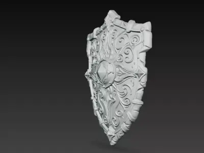 Arcane Magic Shield Glowing Rune Fantasy Armor Wall Relief STL 3D print model