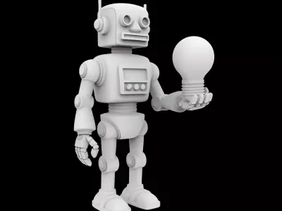 Robot Lamp Figurine 3D Print Model 3D print model purchase