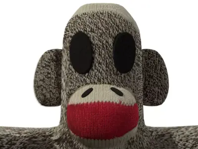 Sock Monkey Low-poly 3D model