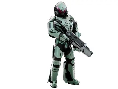 CYBORG SOLDIER RX-25 Rigged for Unreal Engine - Unity - MIXAMO  3D model