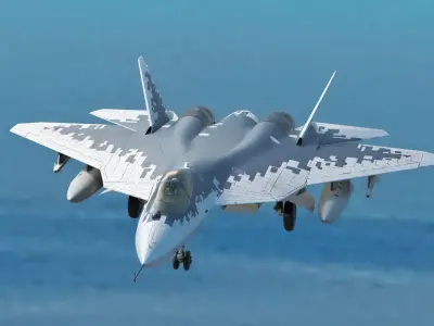 SU57 Felon-TopGun with Cockpit-Fully Rigged Low-poly 3D model