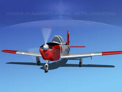 Beechcraft T-34 Mentor V16 USN 3D model