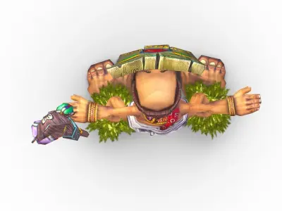 Low Poly Cartoon Creature Mask Low-poly 3D model