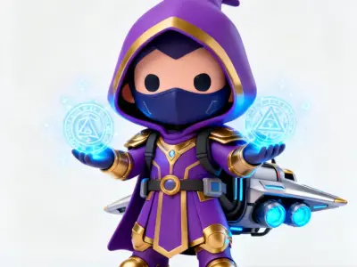 The Astral Archmage Stylized Space Wizard 3D Model Low-poly 3D model