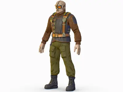 High Poly Casual Male Technician Sweater Low-poly 3D model