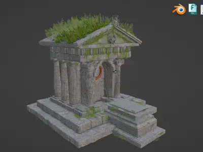 Abandoned Greek Temple - Ancient Architecture Low-poly 3D model