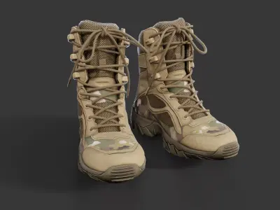 Tactical Boots Low-poly 3D model 2