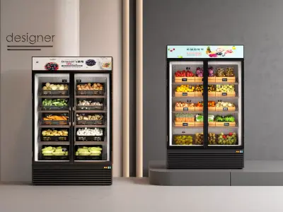 commercial display refrigerator of shops Low-poly 3D model