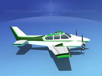 Beechcraft B55 Baron V09 3D model