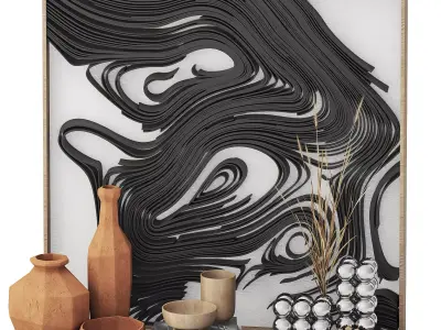 Decor Set Line painting 3D model