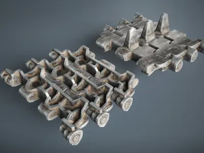 T-72 Tank Tracks Low-poly 3D model