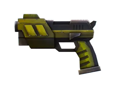 LowPoly SciFi Cartoon Pistol Gun Low-poly 3D model