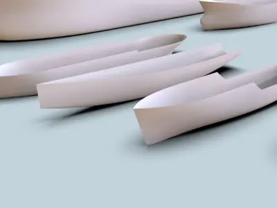 Hulls collection group of boats 3D model