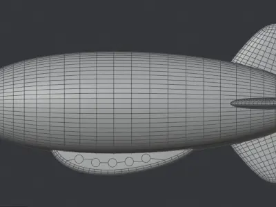 Cartoon Airship  Low-poly 3D model