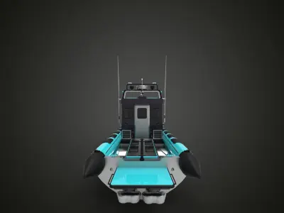 Fast Patrol boat blue 3D model