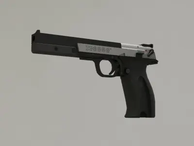 Hammerli X-Esse Long Stylised Low-poly Pistol Low-poly 3D model