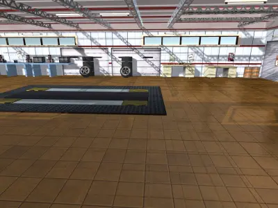 Garage interior of Low-poly 3D model