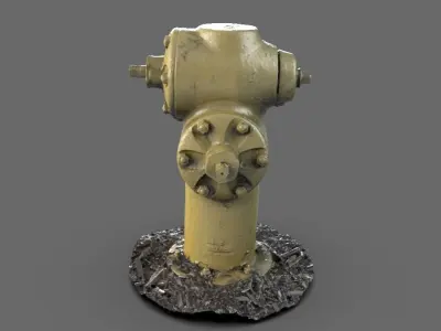 Yellow Fire Hydrant 3D model