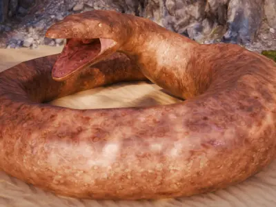 Titanoboa Snake Low-poly 3D model