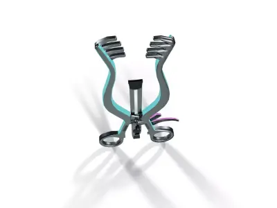 Sci-Fi Medical Retractor Instrument Low-poly 3D model