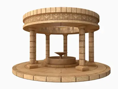 Lowpoly Ancient Temples Collection With Interior Low-poly 3D model