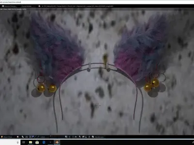 Cat furry cat ear headband 3D model