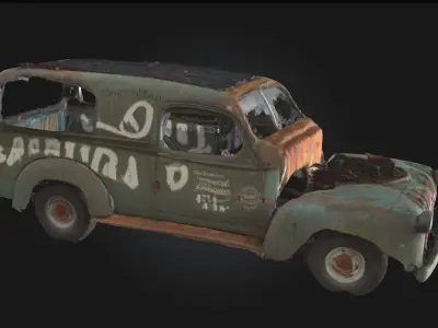 Rusty Bakers Delivery  A Crumbling Slice of History 3D model