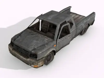 Damaged Rusted Vehicles - Junkyard Part 1 Low-poly 3D model