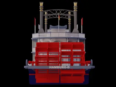 Louisiana Star Paddle Steamer 3D model