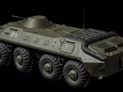 BTR-70 Russian APC Low-poly 3D model