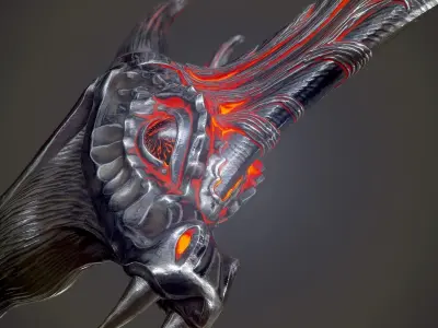 Ritual Dragon Dagger PBR Game-Ready Low-poly 3D model