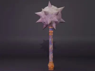 Meteorite Mace Stylized 3D Weapon Low-poly 3D model