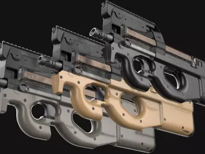 FN P90 Game Ready Low-poly 3D model