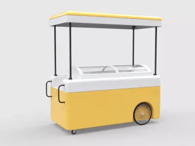 Gelato Push Cart 3D model