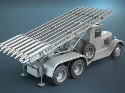 BM-13 Katyusha High-Poly 3D model