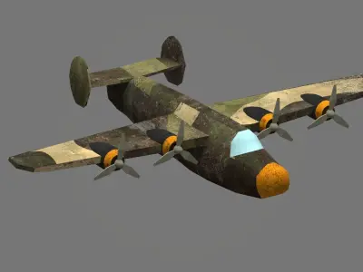 Bomber B25 Low Poly 3d Model Low-poly 3D model