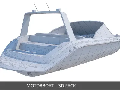 Motorboat - Speedboat Low-poly 3D model