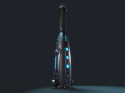 Futuristic Baseball Bat Low-poly 3D model